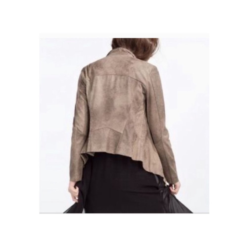 Zara Faux Vegan Suede Moto Jacket (172)🦋 - Picture 4 of 14